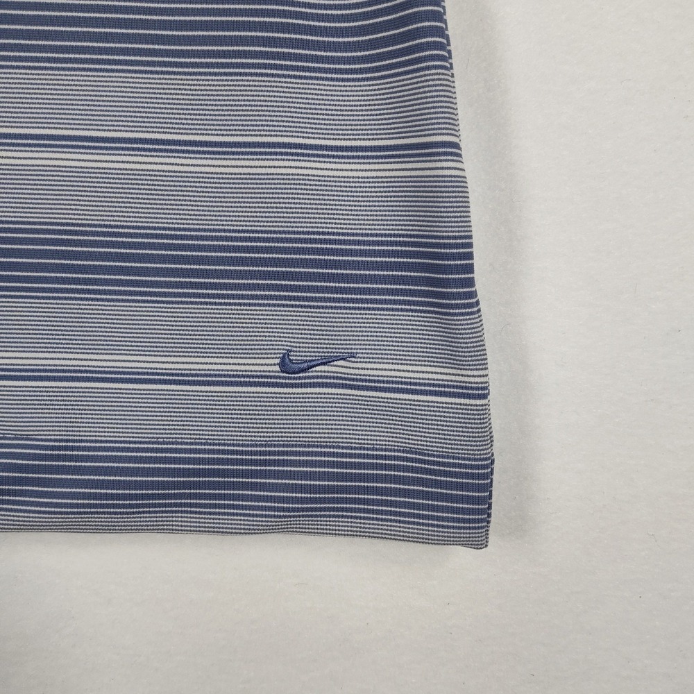 Nike Golf Fit Dry Polo Shirt Womens XL Blue White Striped Short Sleeve - Picture 5 of 11
